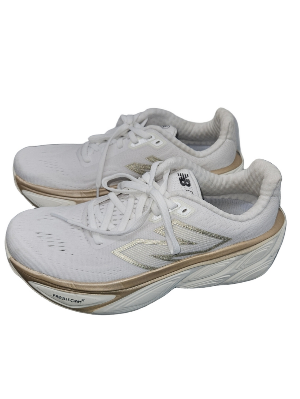 New Balance Fresh Foam X More v5 Women’s Running Shoes White Gold Size 8 - Picture 3 of 8
